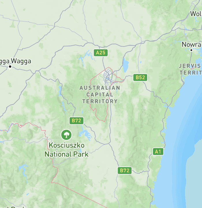 Map of the Australian Capital Territory